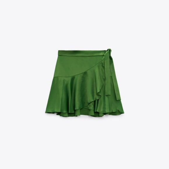 ZARA PAREO MINI SKIRT SATIN - Picture 1 of 1